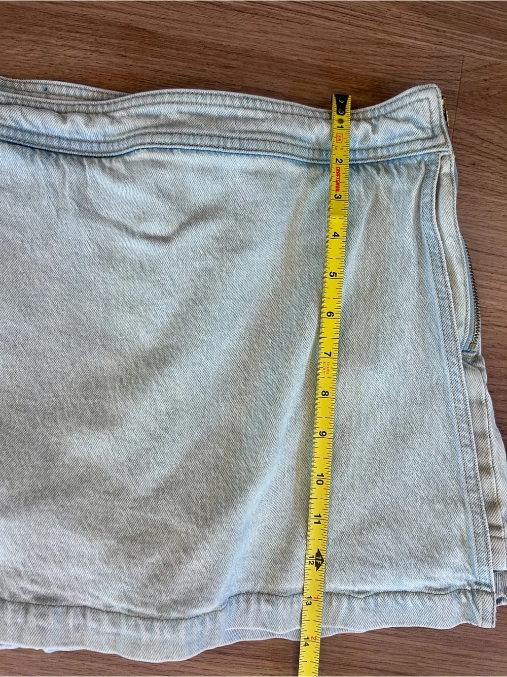 J.Crew Wrap Front Denim Mini Skort Montauk Wash Size 8 - Picture 14 of 15